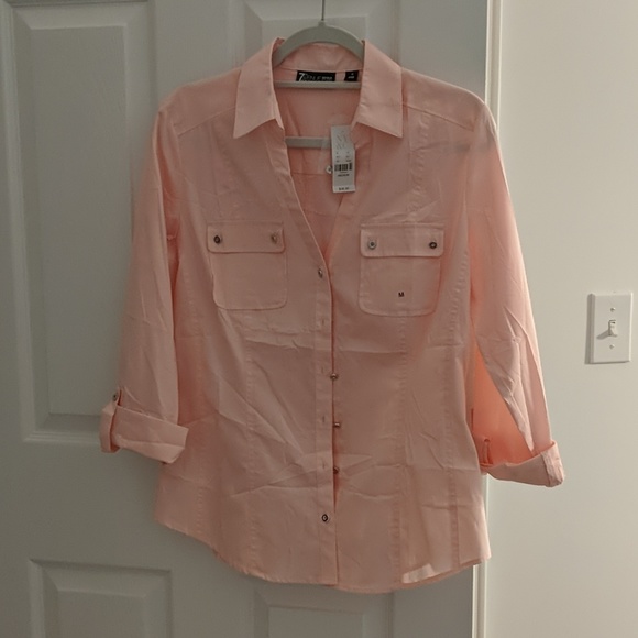 7 Avenue Design Studio Tops - 3 for $30 Pink Button Down Shirt